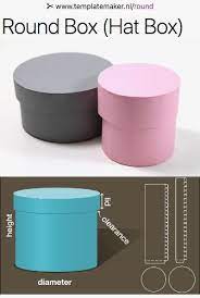 Free Custom Size Round Box Hat Box Templates Templatemaker Nl Round Paper Box Template Box Template Box Template Printable