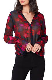 Size s chest 38 length (shoulder to side seam) 16 sleeve length 16.5 hardly worn, in details about vintage floral patterned half sleeve cropped western shirt size s vcg. Paige Abriana Floral Print Long Sleeve Silk Shirt Nordstrom