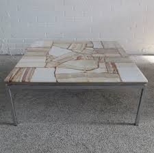 Wohomo coffee table, round coffee table and rectangular unique coffee table sets, 2 in 1 industrial coffee tables for living room vasagle industrial coffee table with storage shelf for living room, wood look accent furniture with metal frame, easy assembly, rustic brown ulct61x. Vintage Square Metal Marble Coffee Table 1960s 156368