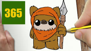 How To Draw A Ewok Cute Easy Step By Step Drawing Lessons For Kids Star Wars Drawings Drawing Lessons For Kids Step By Step Drawing