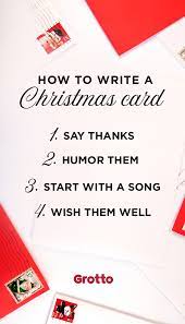 What you write in your holiday cards will depend on the recipient. 4 Prompts For What To Write In A Christmas Card Grotto Network