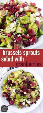 Roasted Brussels Sprouts Salad With Cranberries Recipe Brussel Sprout Salad Sprouts Salad Brunch Salad