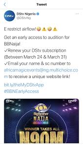 Their names, profiles, and pictures can be accessible on abtc.ng as quickly as they're introduced by their organizers. Dstv Announces Procedures For Bbnaija Season 6 Audition Naijasurf