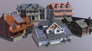 Modern suburban house with 5x pbr texure sets. 3d Model Modern Suburban House Collection Cgtrader