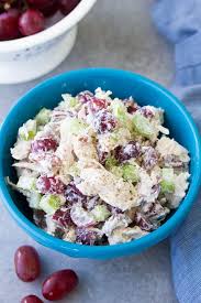 Easy Chicken Salad Recipe With Grapes This Healthy Chicken Salad Sandwich Is Made With Chicken Salad Recipe Easy Easy Chicken Salad Basic Chicken Salad Recipe