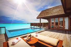Imagine Yourself Here Overlooking The Crystal Clear Lagoon From Our Breathtaking Ocean Villa Maldiveshid Maldives Beach Resort Maldives Resort Luxury Resort