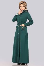Modaselvim Elbise Cebi Nakisli Elbise Ferace 5081ay342 Zumrut Pakistani Fashion Fashion Neck Dress