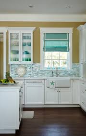 beach house kitchen with turquoise