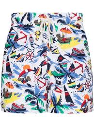 Shop Polo Ralph Lauren Nautical Print Swim Shorts With Express Delivery Farfetch