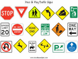 Printable Traffic Signs For Kids Doodles And Jots Traffic Signs Transportation Preschool Road Signs