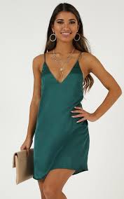 Mean So Much Dress In Green Satin Produced In 2019 Green