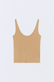 Cotton fine-strap top oat Nude | eseOese