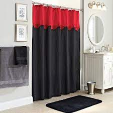 Better Homes Gardens Gardenia Fabric Black Red Shower Curtain 1 Each Walmart Com Black Shower Curtains Red Shower Curtains Black Bathroom Decor