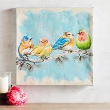 Birds On A Branch Wall Decor Pier 1 Sweet Birds Art Bird Art Nature Canvas Painting Art
