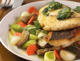 Recette De Poisson Filet De Daurade Aux Petits Legumes Glacon D Huile D Olive A La Coriandre Recette Filet De Daurade Recette Daurade Recette Poisson