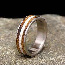 Jack Daniels Wood Titanium Wedding Band Or Ring Authentic Aged Barrel Wood Deer Antler Inlay Titanium Wedding Band Custom Wedding Rings Titanium Wedding Rings