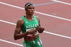 Lagos, nigeria— blessing okagbare clocked a wind aided time of 10.63 seconds to win her eighth national 100 metres title yesterday at the 2021 national championships/olympic games trial in lagos. Uruehcx Jwigsm