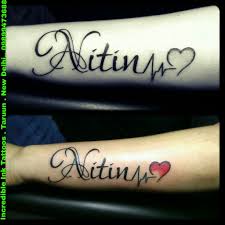 Nitin Name Heartbeat Tattoo Nitin Name Tattoo Heartbeat Tattoo With Name Name Tattoo Designs Heartbeat Tattoo