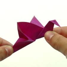 Mit zwei inneren gegenbrüchen den schwanz und den hals des kranichs falten. Origami Tiere Falten Einfacher Kranich