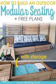 Diy Outdoor Modular Bench With Storage Patio Furniture Storage Cheap Patio Furniture Patio Furniture Makeover