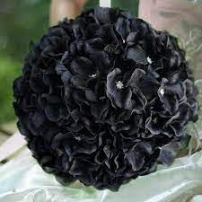 4 Pack 7 Black Silk Hydrangea Kissing Flower Balls In 2020 Silk Hydrangeas Flower Ball Artificial Flowers And Plants