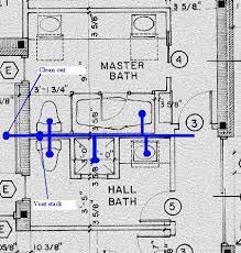 Back to back bathroom plumbing layout. Relocating Toilet And Shower Tub Drain Terry Love Plumbing Advice Remodel Diy Professional Forum