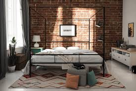 This low profile element features a simple construction suitable for modern indoors. Novogratz Marion Canopy Bed King Gunmetal Grey Walmart Com Walmart Com
