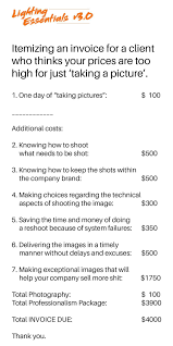 We Ve All Seen The Memes On Facebook In Response To The Question Why Do Photographers Charge Photography Pricing Quotes About Photography Photography Invoice