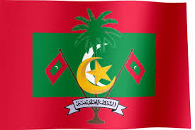 The flag of maldives is made up of a prominent red field with a green rectangle at its center and a white crescent moon vertically positioned in it. The Maldives Flag Gif All Waving Flags