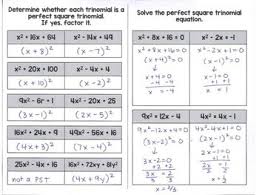 X 2 + 14x + 49 ? Algebra 1 Factoring And Solving Perfect Square Trinomials Foldable