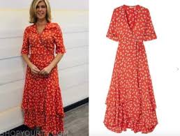 As the duo were chatting to royal photographer arthur edwards, kate asked: Good Morning Britain October 2020 Kate Garraway S Red Floral Wrap Midi Dress Shop Your Tv