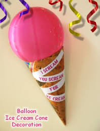 They can be used as decorations, fill them with gifts and give to each person or you could fill them with candy for some traditional fun. Balloon Ice Cream Cone Decorations For An Ice Cream Party Dot Com Women