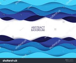 Paper Art Cartoon Abstract Waves Paper Carve Background Modern Origami Design Template Vector Illustration 3d Paper Abstract Waves Paper Art Origami Design