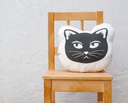 Organic Cat Pillow Eco Friendly Baby Toddler Stuffed Pillow Cushion Modern Kids Home Decor In Black And White By Cat Pillow Modern Baby Nursery Modern Kids
