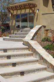 Java Tan Pebble Tile Outdoor Stairs Porch Steps Pebble Tile