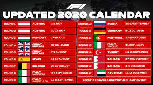 This 2021 f1 calendar has been changed a couple of times. Formula 1 On Twitter Here S The Updated 2020 Race Calendar F1