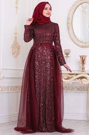 Tesetturlu Abiye Elbise Pullu Bordo Tesettur Abiye Elbise 196713br Tesetturisland Com The Dress Elbise Elbiseler