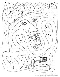 Bear Maze Activity Color Page Coloring Page Animals That Hibernate Kindergarten Worksheets Bear Coloring Pages