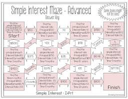 Simple Interest Maze Advanced Simple Interest Math Simple Interest Fun Math Worksheets