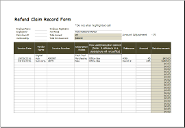 This is the leave form that is used by the department of the army. Refund Claim Record Form Excel Template Excel Templates