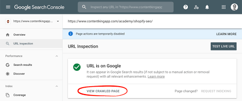 Inspecting canonical tag assignments in GSC, AI generated
