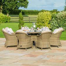 This titan 8 seater round table 1.8m and contemporary chairs represents longevity, quality and craftsmanship, and can be easily incorporated into the decor of your patio or garden for alfresco dining at its finest. Winchester 8 Seat Round Dining Set With Heritage Chairs Outdoor Living From Breeze Furniture Uk
