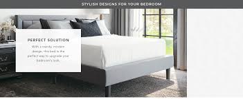 Upholstered bed with footboard shoprite near. Amazon Com Classic Brands Mornington Upholstered Platform Bed Headboard And Metal Frame With Wood Slat Support Queen Linen Home Kitchen
