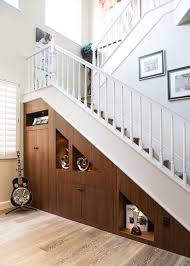 When considering a new staircase, think about your family members and how they use the stairs to make the best choice because each kind has advantages and disadvantages. Custom Built Ins Under Stairs Contemporary Staircase Los Angeles By Showcase Kitchens And Baths