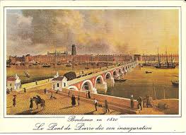 Une Peinture De 1820 Annee D Inauguration Du Pont De Pierre Remarquez La Tour St Michel Sans La Fleche Bd Bordeaux En France Bordeaux Nouvelle Aquitaine