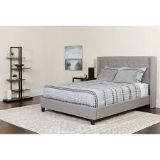 W 64.96 x d 86.61 x h 46.06 read more Riverdale Queen Size Tufted Upholstered Platform Bed In Light Gray Fabric Restaurant Furniture Org