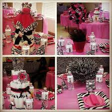 Hello Kitty And Zebra Print Centerpiece For A Baby Shower Hello Kitty Baby Shower Baby Shower Diapers Baby Shower