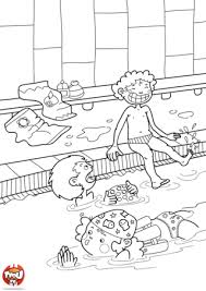 Au Bord De La Piscine Coloriages Vie Quotidienne Tfou Coloriage Coloriage Ecole Maternelle
