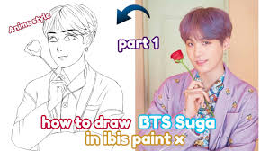 Have new images for bts v drawing anime v bts art bts fanarts? Bts Suga Drawing How To Draw Min Suga In Anime Style Step By Step Ibis Paint X Part1 Invidious