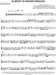 D we'll wonder why we gave up a# a the truth is everyone knows. Ariana Grande Almost Is Never Enough Eb Instrument Sheet Music Alto Or Baritone Saxophone In C Major Download Print Sku Mn0125771